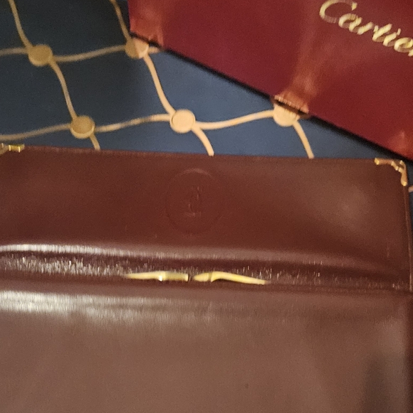 Vintage Cartier Signature Trifold Kisslock Checkbook Holder Wallet - Picture 9 of 12